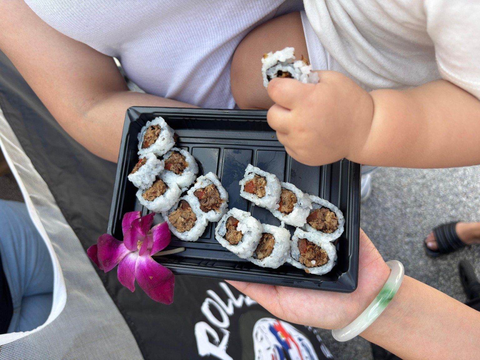 Customers eating TropiRollz